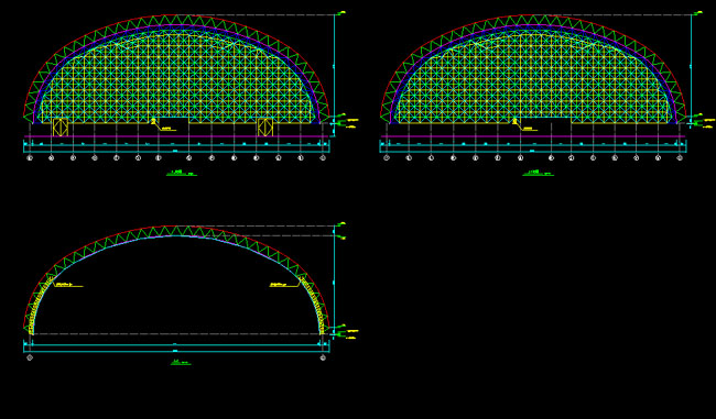永安跨度110米，拱高35_7米煤棚网架